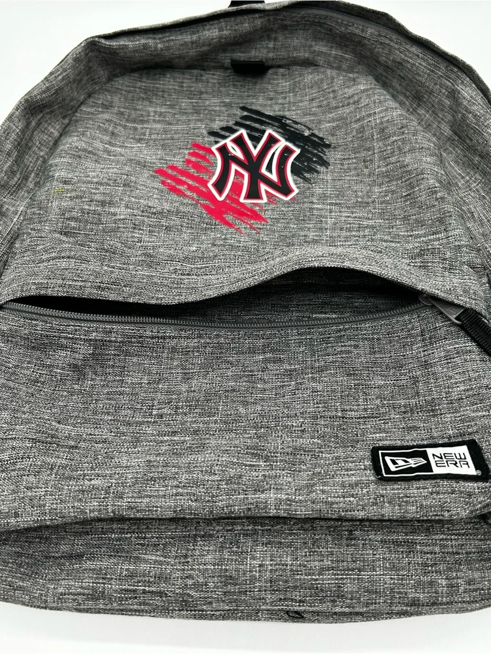 New Era Gray Backpack with Red & Black NY Logo